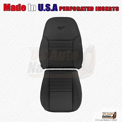 Driver Side Bottom & Top Leather Seat Cover Black FITS 2001 2002 Ford Mustang GT • $298.77