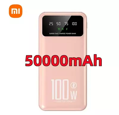 100W 50000 MAh High Capacity Portable Power Bank Pink Fast Charge IPhone Android • $54.99