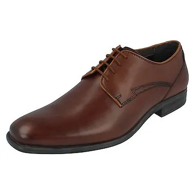 Mens Hush Puppies Brown Leather Lace Up Shoes KANE MADDOW • £38.99