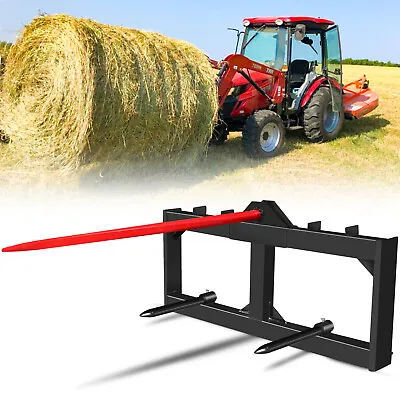 $349.98 • Buy Hay Bale Spear Skid Steer Tractor Loader Quick Tach Attachment Moving Hay Spear