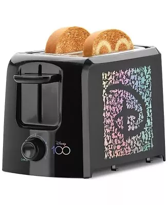 Disney 100 Years Of Wonder Mickey Mouse 2 Slice Toaster Black And Silver NEW • $50