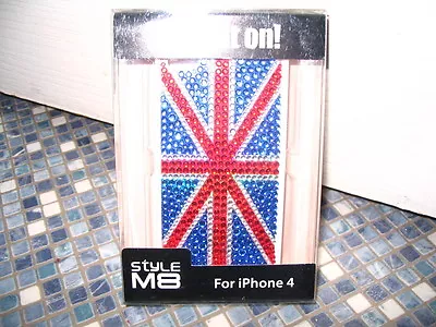Iphone 4  Diamante Jewelled Union Jack Case For Apple Brand New!! • £4.75