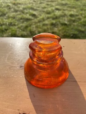 Vintage Glass Insulator-Orange • $52