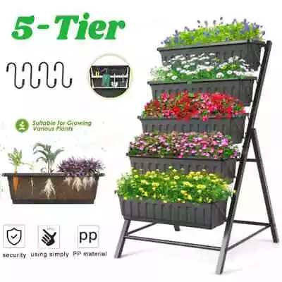 Planter Box 4FT Vertical Raised Garden Bed 5 Tiers Outdoor Indoor Patio Flower • $55.99