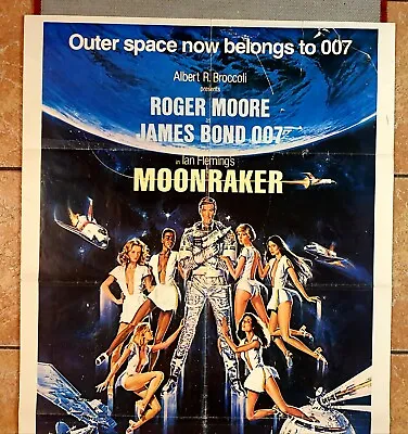MOONRAKER  JAMES BOND  1979 USA 1 SHEET CINEMA POSTER 27 X 39 Inches • £199