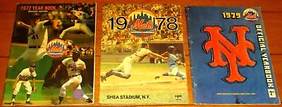 New York Mets Yearbooks 1972 + 1978 + 1979  W/ Willie Mays + Tom Seaver +++  • $15