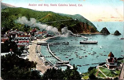 $6.99 • Buy Postcard Avalon Bay Birds Eye Santa Catalina Island Boats California B16