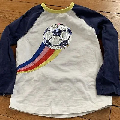 Mini Boden Girls Soccer Tee 6-7 Blue • $8.99