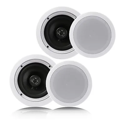 Pyle PDIC1661RD 6.5 Inch 200 Watt In Ceiling Wall 2 Way Speaker System Pair • $45.99