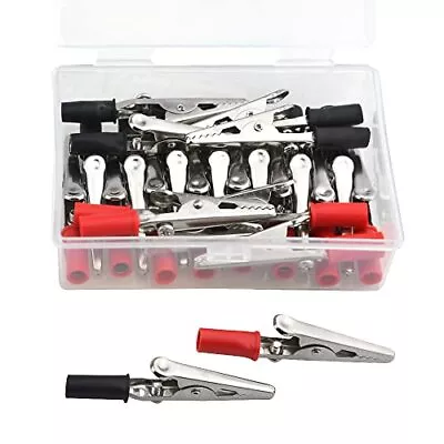 22 PCS Metal Alligator Clips Electrical Test Clamps With Plastic Hands Red Bl... • $11.25