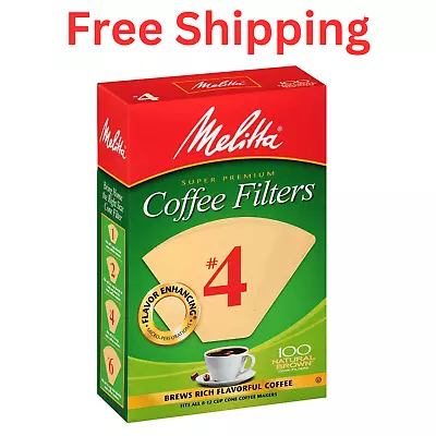 Melitta #4 Cone Coffee Filters Unbleached Natural Brown 100 Total Filters Count • $5.99