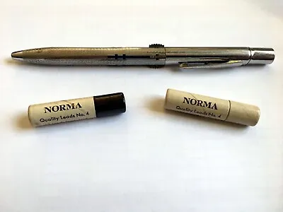 4 COLOR NORMA PENCIL Chrome/Silver Color 1960's W/ 21 Extra Pieces Of Lead • $32