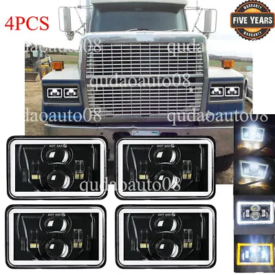 4PCS 4x6  Inch LED Headlights High Low Turn Signal H4 Fit Ford LTL9000 Truck LTD • $79.89