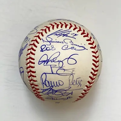 2010 New York Yankees Team Signed Baseball. With Derek Jeter & Mariano Rivera. • $1750