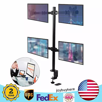 Quad Monitor Desk Mount Adjustable Clamp Stand Heavy Duty 4 Screens Up To 27  • $58