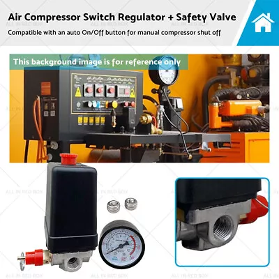 Air Compressor Pressure Switch Manifold Regulator + Safety Valve 175psi 4 Port • $29.59