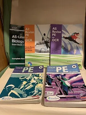 OCR PE - Physical Education Study Books A2 AS Biology- 5 Books Bundle - Heavy • £14.99