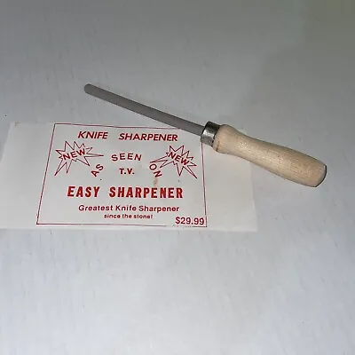 Ceramic Knife Sharpener 8  Overall Made In USA Wood Handle Honing Rod NOS • $9