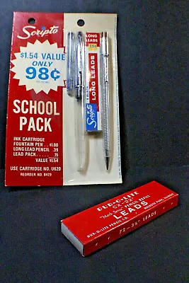 Vintage Lot: SCRIPTO Mechanical Pencil Pack And 72 DUR-O-LITE Mark Sense Leads • $70