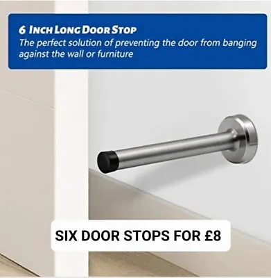 6x150mm Metal Door Stop With Rubber End • £9.99