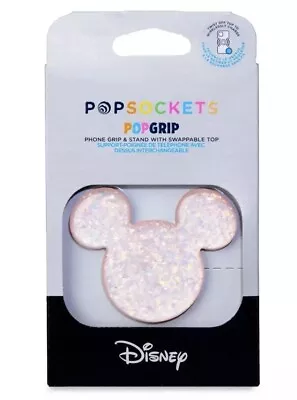 🌟 Disney Parks Mickey Pink Glitter Icon Pop Sockets PopGrip Phone Grip & Stand • £32.99