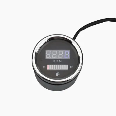 2'' Universal Motorcycle Digital LED Tachometer Fuel Level Gauge 2in1 Gauge Kit • $15.94