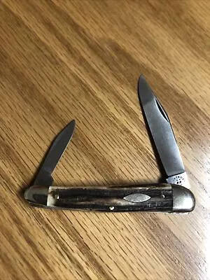Vintage German Robi Klaas Kissing Crane Genuine Stag Half Whittler 2 Blade Knife • $59.99
