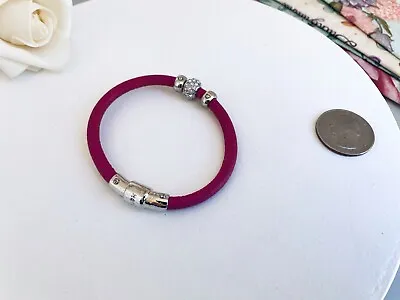 Henri Bendel Red Leather Logo Magnetite Bracelet • $29.99