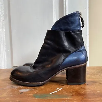 MOMA Vintage Leather Heeled Zip Ankle  Boots Size 7 (eu 37.5) Made In Italy • $118