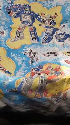 Vintage Transformers Twin Flat Bed Sheet 1984 Hasbro • $20.99