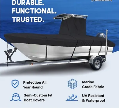 £90.99 • Buy 20-20ft Heavy Duty Boat Cover Waterproof Speed Boat T-Top-hull Fish Ski Marine