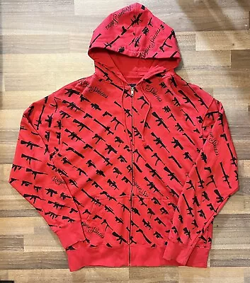 $79.99 • Buy Rogue Status Gun Show Hoodie Red Size Large RARE Rob Dyrdek Y2K Streetwear AOP 