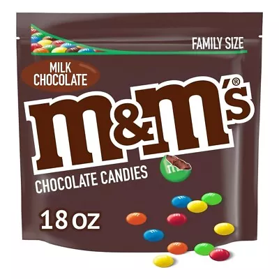 M&M'S Milk Chocolate Candy Family Size 18 Oz Resealable Bulk Candy Bag • $11.22