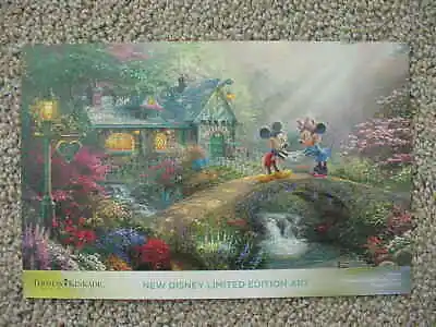 Mickey & Minnie Sweetheart Bridge Thomas Kinkade Studios Dealer Promo Post Card • $2.45