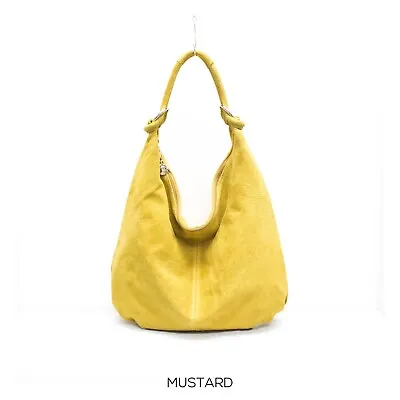 Genuine Suede Leather Slouchy Hobo Shopper Bag Everyday Practical Leather Bag • £49