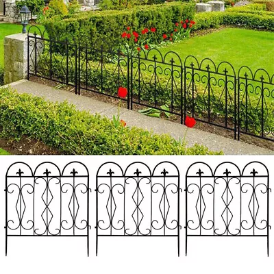 Tall Garden Fencing Rustproof Border Fence Edging Heavy Duty Metal Panels 5 Pack • $37.90