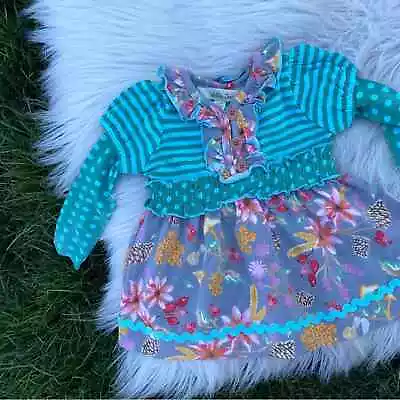 Matilda Jane Floral Stripe Dress 3-6 Months • $24