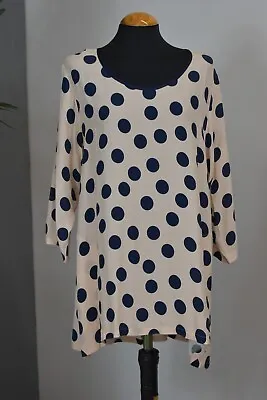 NWT Kasbah Clothing Top Size 14/16 Peach With Blue Spots (Designer Sample) • £10