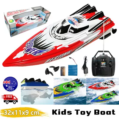 Kids Boys RC Boat Remote Control High Speed 2.4G Racing Speed Boat Toy RC Boat • $28.99