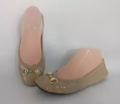 Me Too Legend 2 Ballet Ballerina Flat Shoes Patent Leather Tan Women’s Size 6.5 • $13.72