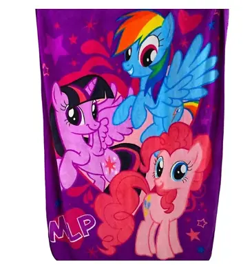 My Little Pony Purple Plush Thick Fleece Blanket 63  X42   MLP Northwest • $24.99