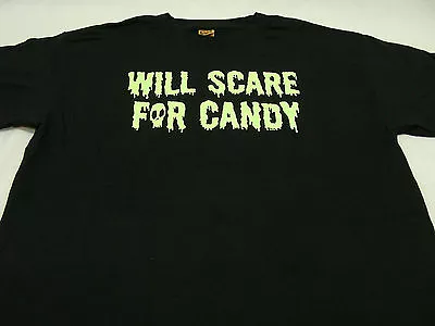 Will Scare For Candy - Extra Large Size Halloween T Shirt! • $8.99