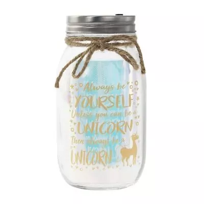 Glass Mason Jar With Lids LED Firefly Fairy Light Always Be A Unicorn Gift • £9.99