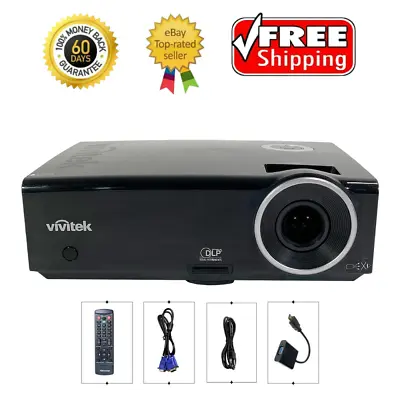 ViviTek D825EX DLP Projector 2600 Lumens Conference Office HDMI-Adapter W/Bundle • $163.62