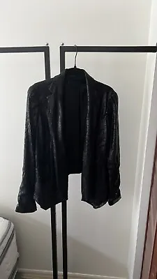 Zara Sequin Drape Blazer • $65