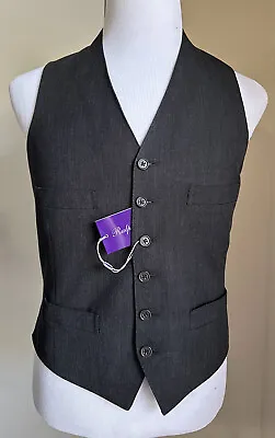 New $995 Ralph Lauren Purple Label Men Vest DK Gray 42R US/52R Eu Italy • $179.10