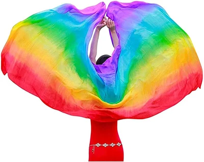 £28.03 • Buy Leemiman Women 2.5 M Long Belly Dance Silk Veils Hand-made Dyed Veil