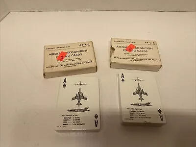 $22.50 • Buy (2) - Sealed Vintage 1979 US Army Aircraft Recognition Playing Cards Deck 44-2-6