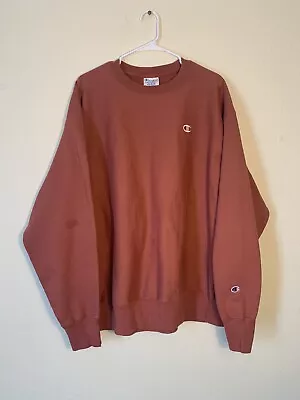 Vintage 90s Champion Reverse Weave Peach USA Made Crewneck Sweatshirt 2XL • $36