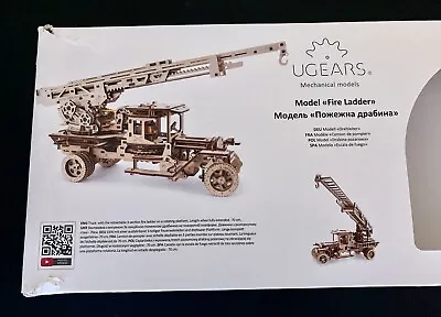 UGears Fire Truck W/ Ladder Wooden Mechanical Model  537 Pieces Complete • $38.84